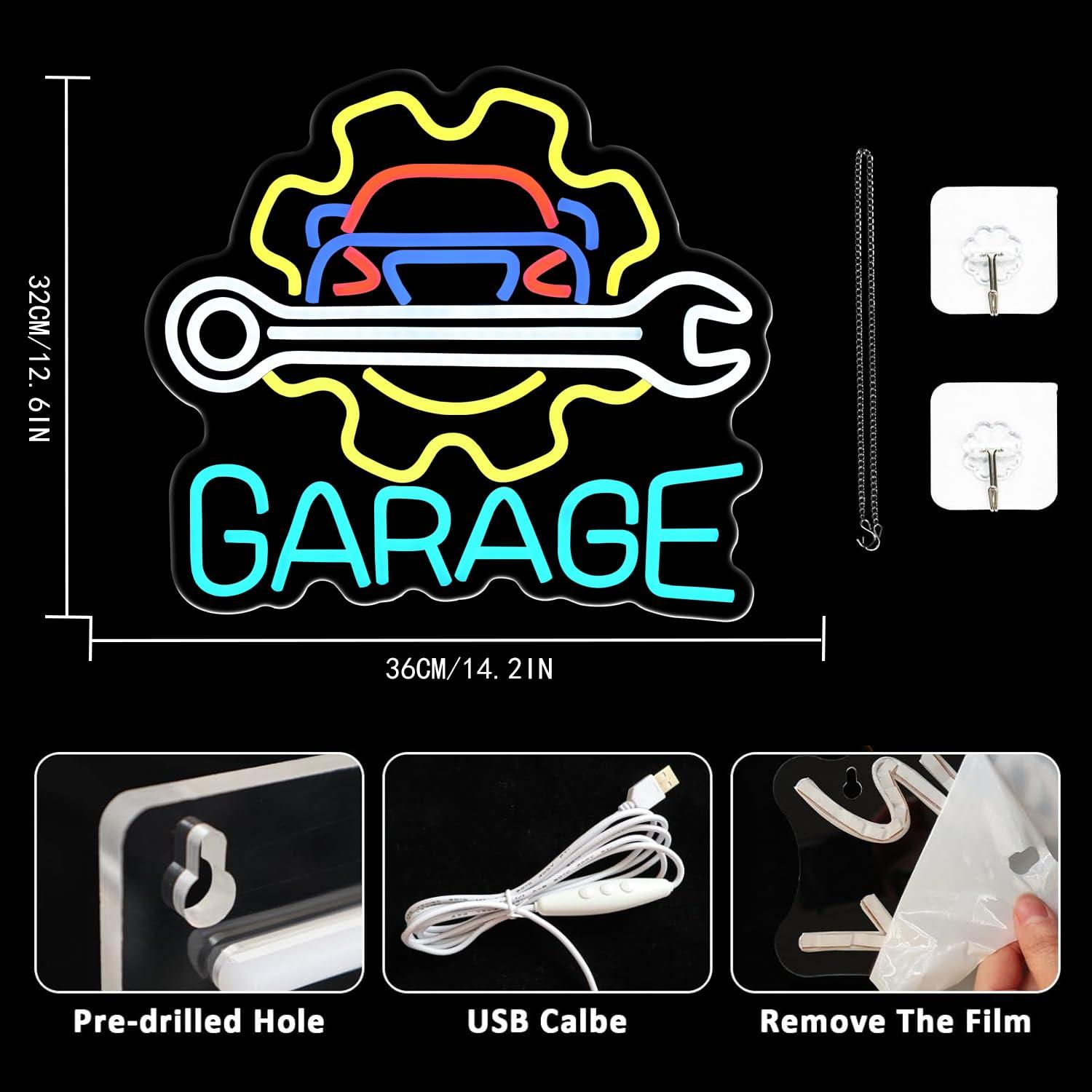 Garage Neon Sign USB Powered L - Auto Repair Shop review and price